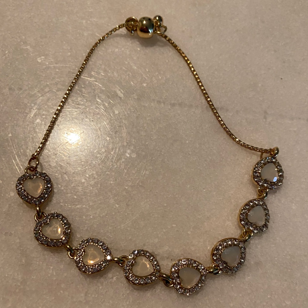 Elegant Gold and Silver Heart Bracelet